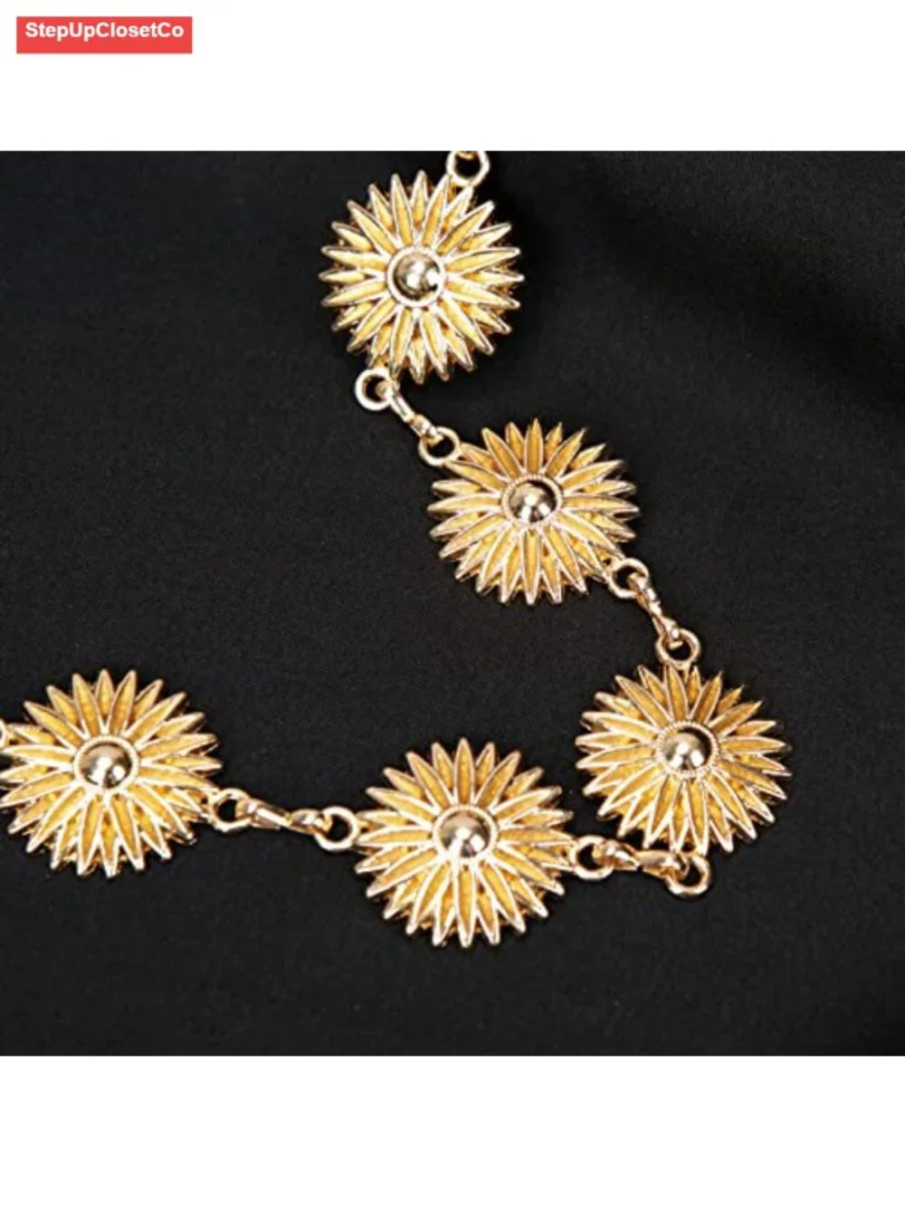 Zinc Alloy Hollow Daisy Chain Belt for Women